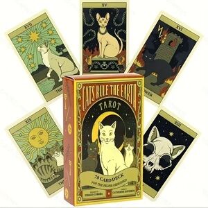 Cats Rule the Earth Tarot Card Deck - 78 Cards & Guidebook
